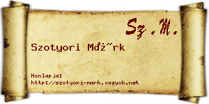 Szotyori Márk névjegykártya